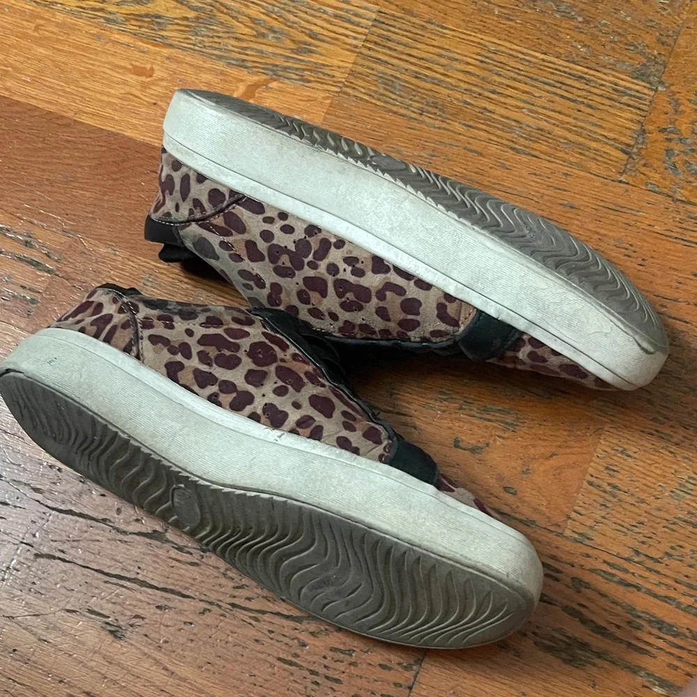 Slip-On Leopard Print Sneakers with Black Accents - Picture 2 of 3